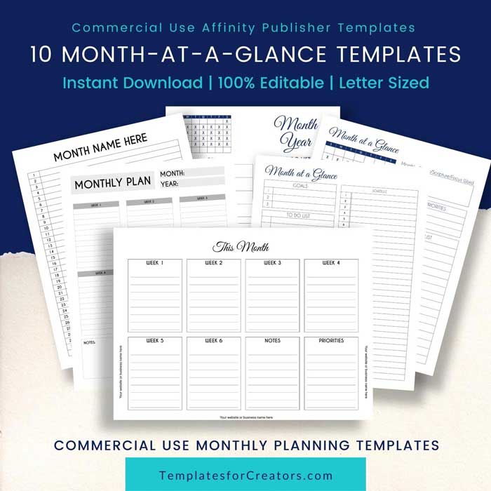 Commercial-Use-Planner-Templates