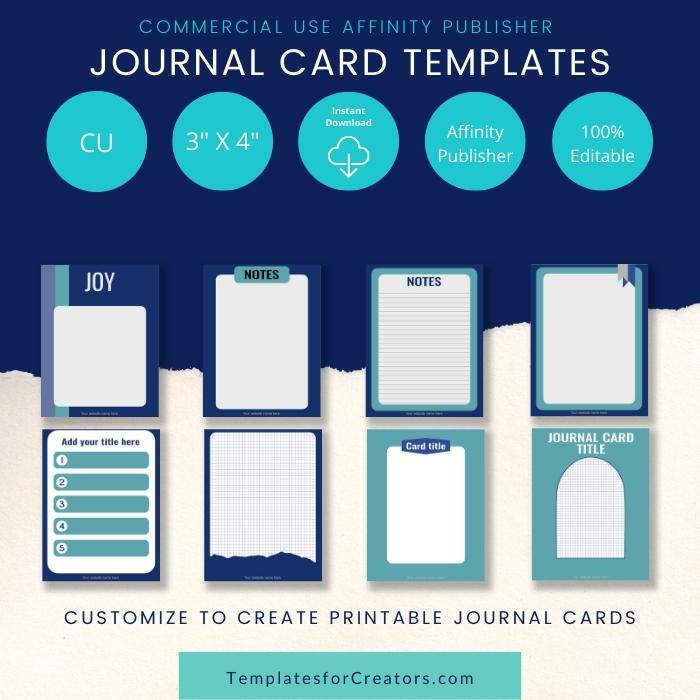 Commercial use journal card templates